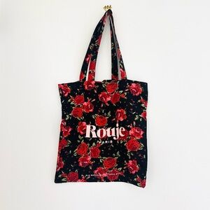 Rouje Floral Tote Bag - Black and Red